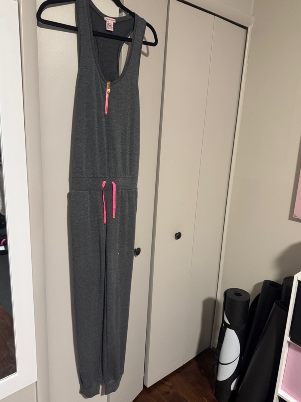 Juicy Couture Gray Sleeveless Jumpsuit with Pink Accents sz S - NWT